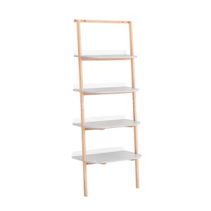 SoBuy Leiterregal mit 4 Ebenen Bücherregal Badregal Wandregal Grau HSTR02-HG