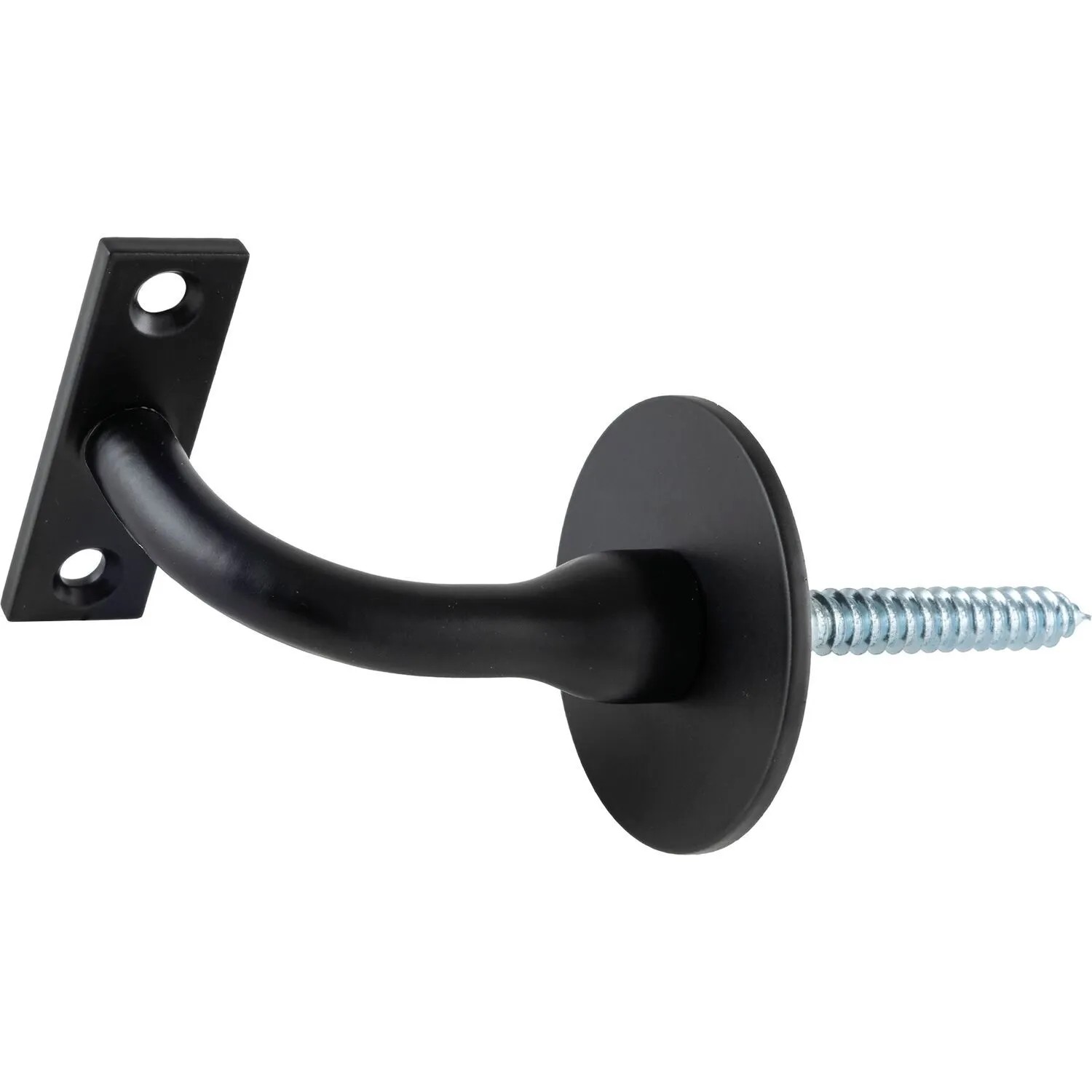 Halcö Handlaufträger Rund mit Stockschraube Wandabstand 78mm Schwarz Lackiert Ral9005