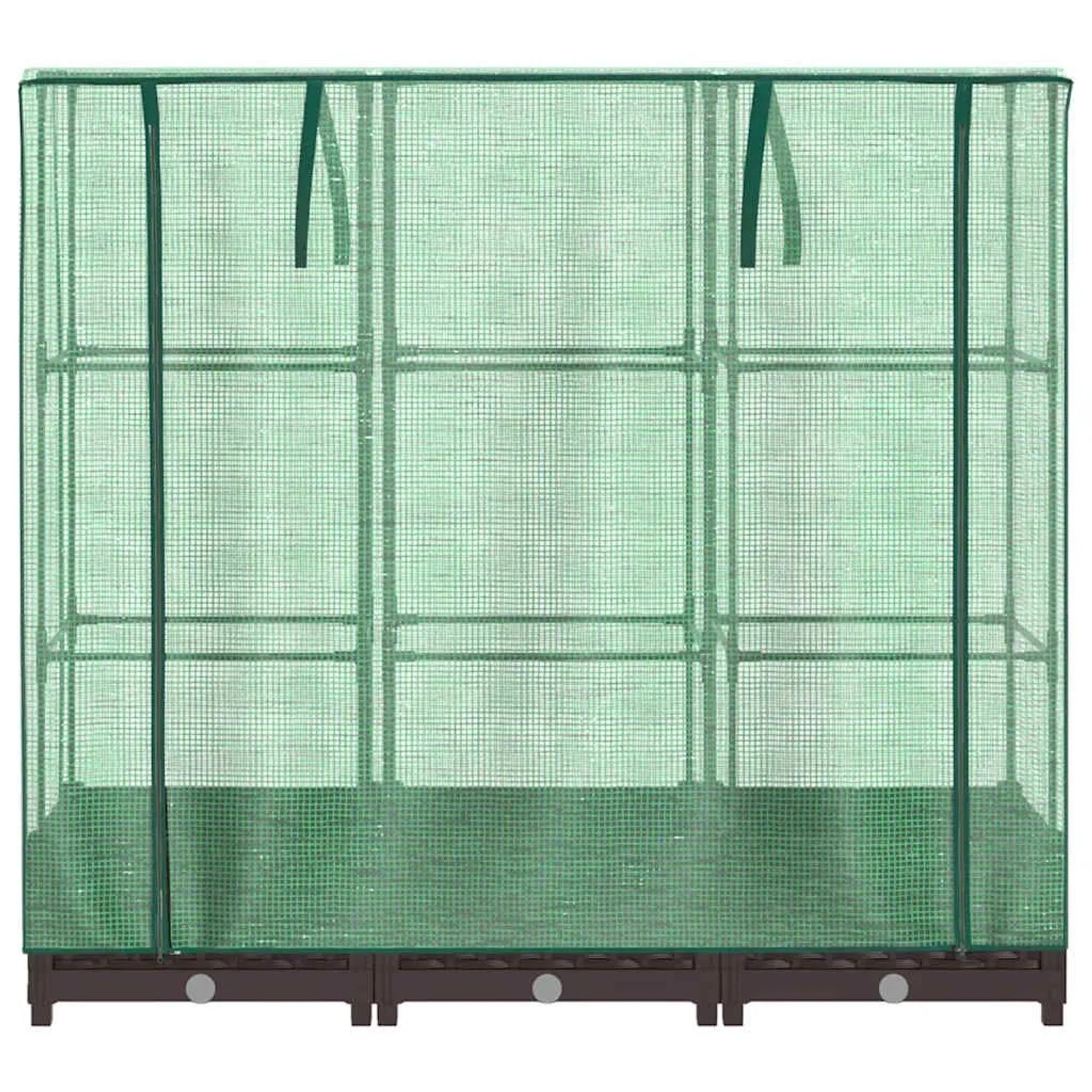 vidaXL Hochbeet mit Gewächshaus-Aufsatz Rattan-Optik 120x40x123 cm 4015797_4