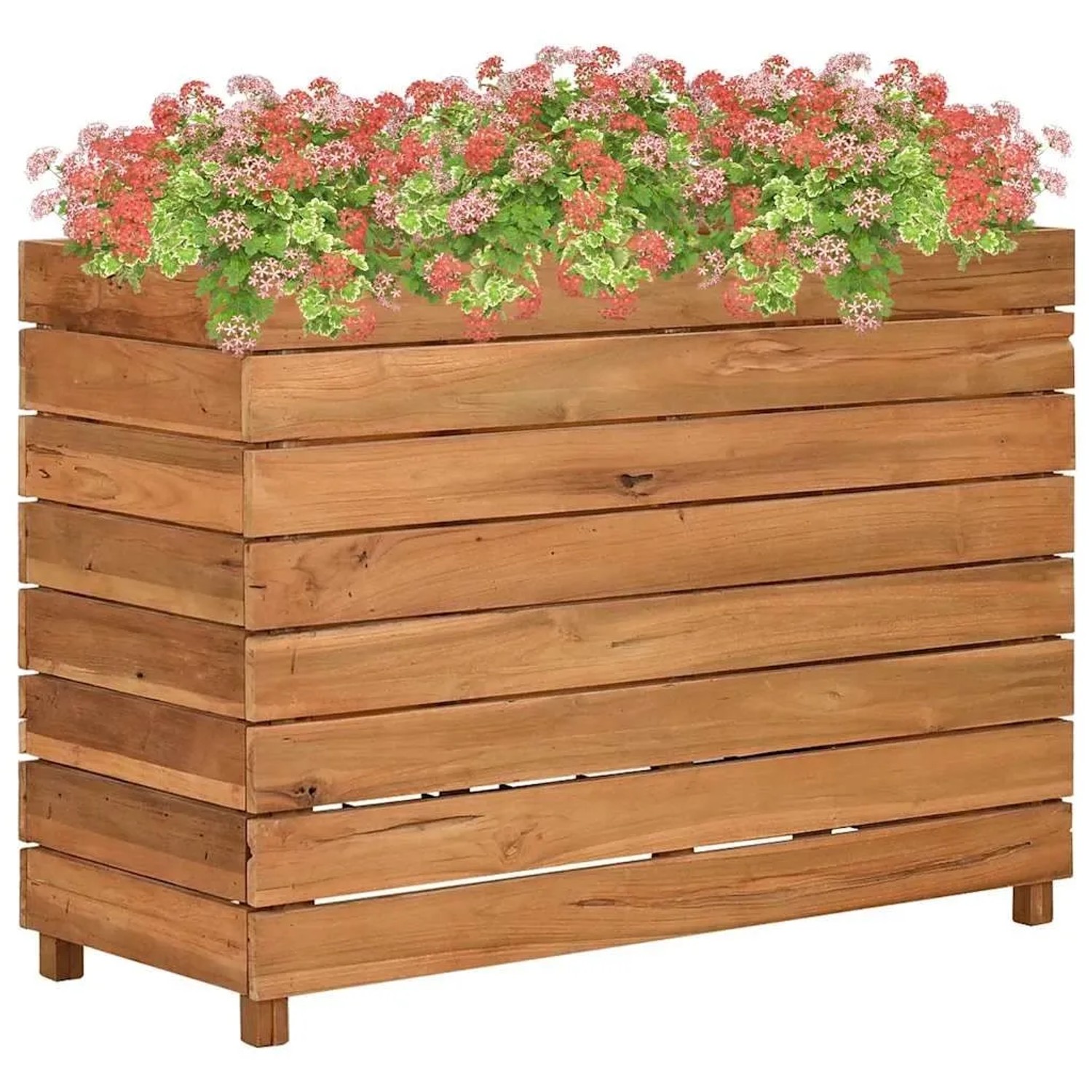 vidaXL Hochbeet 100x40x72 cm Teak Altholz und Stahl 47428