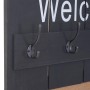 Dunkelgraue MCW Wandgarderobe C89 im Shabby-Look mit Pinnwand und Haken.