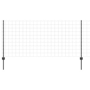 vidaXL Zaun mit Pfosten Grau 1 x 10 m Stahl 3336089
