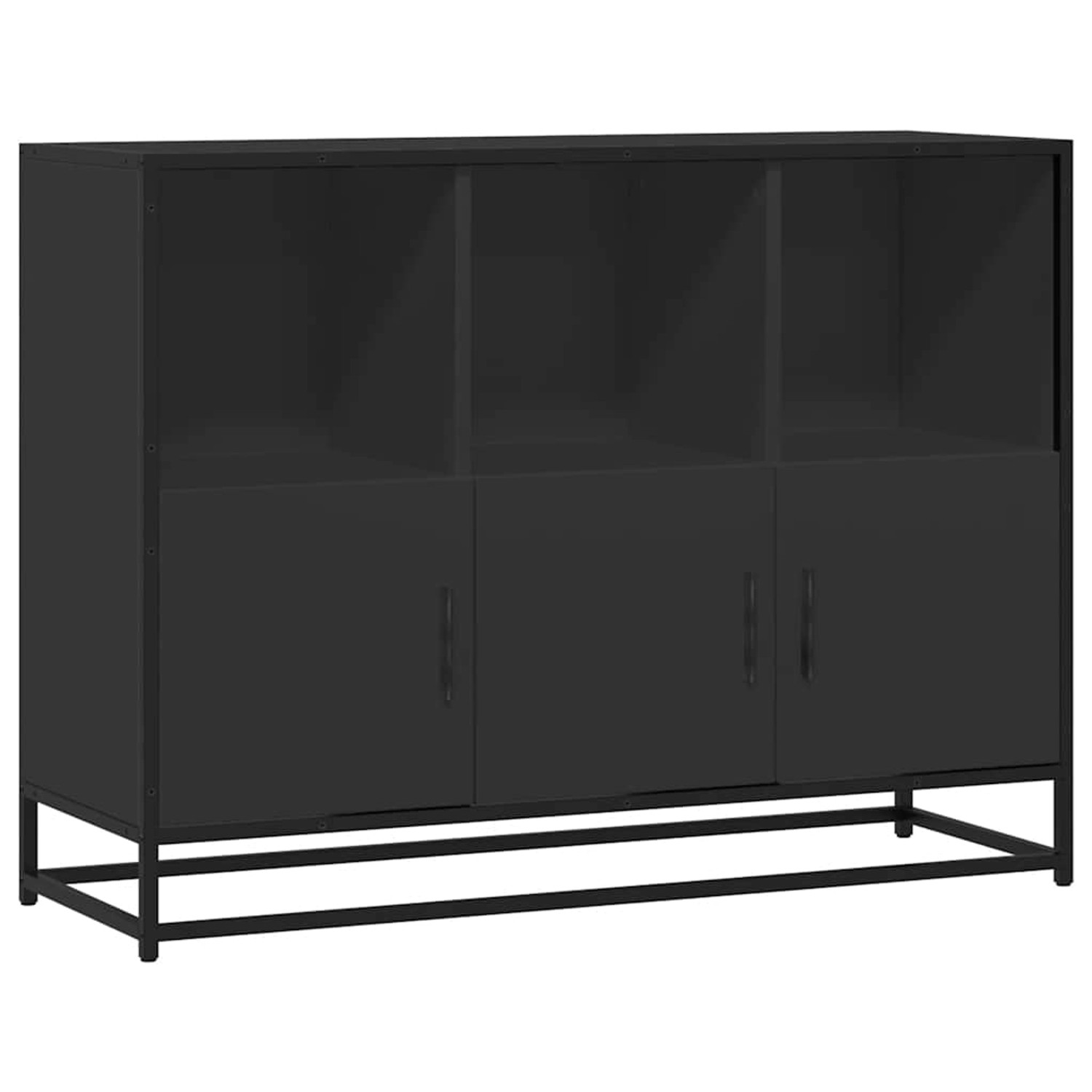 vidaXL Sideboard Schwarz 100x35x76 cm Holzwerkstoff 849029