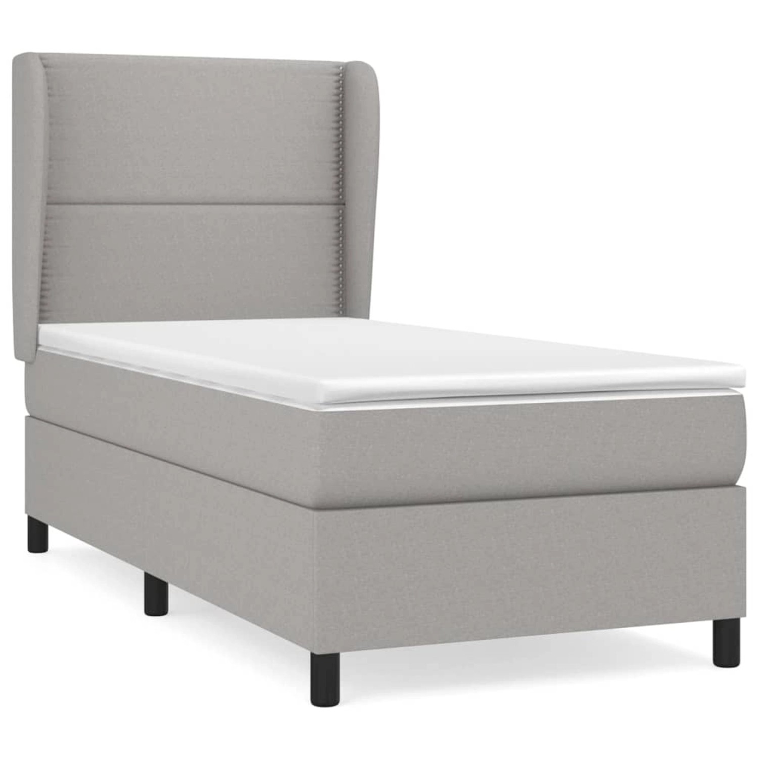 vidaXL Boxspringbett mit Matratze Hellgrau 90x190 cm Stoff1377599 günstig online kaufen