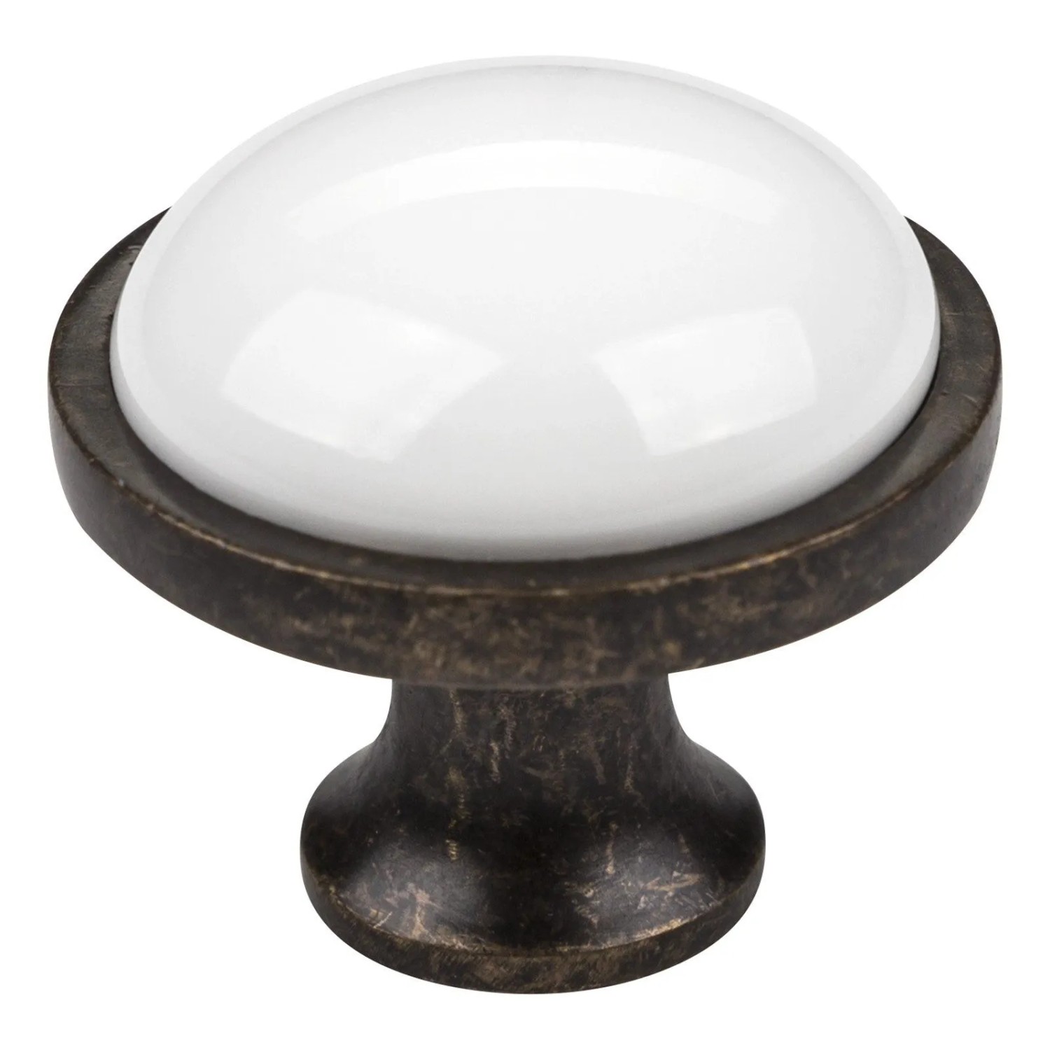 SOTECH Porzellanknopf ANSGAR Ø34 mm Messingoptik Antik