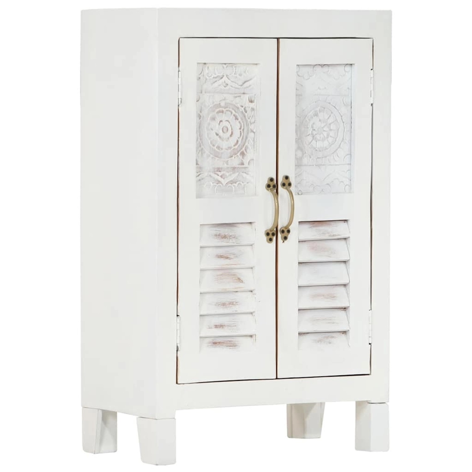 vidaXL Sideboard Weiß 55x30x90 cm Massivholz Akazie 351612 günstig online kaufen