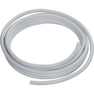Weißes LUX Mehrschichtverbundrohr (Ø 16 mm) als Meterware, aufgerollt.
