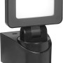Schwarzer LED-Außenstrahler Floodlight mit Sensor, 10W, 1300lm für den Außenbereich.