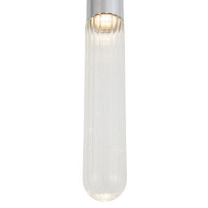 QAZQA Designer Pendelleuchte Chrom mit Geripptem Glas 5 Flammig Walcott