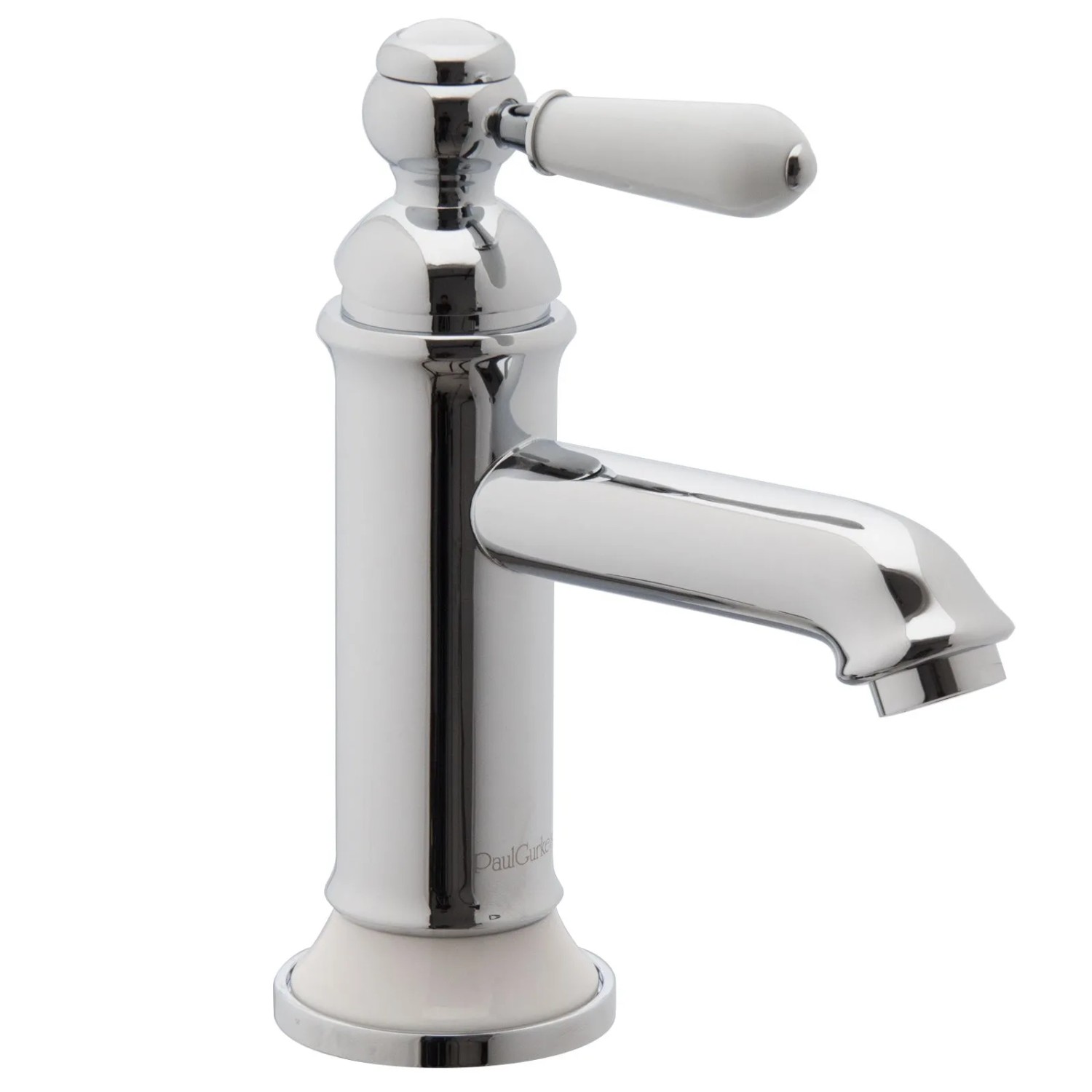 PaulGurkes Waschtischarmatur Retro Nostalgie Weiß Chrom Wasserhahn