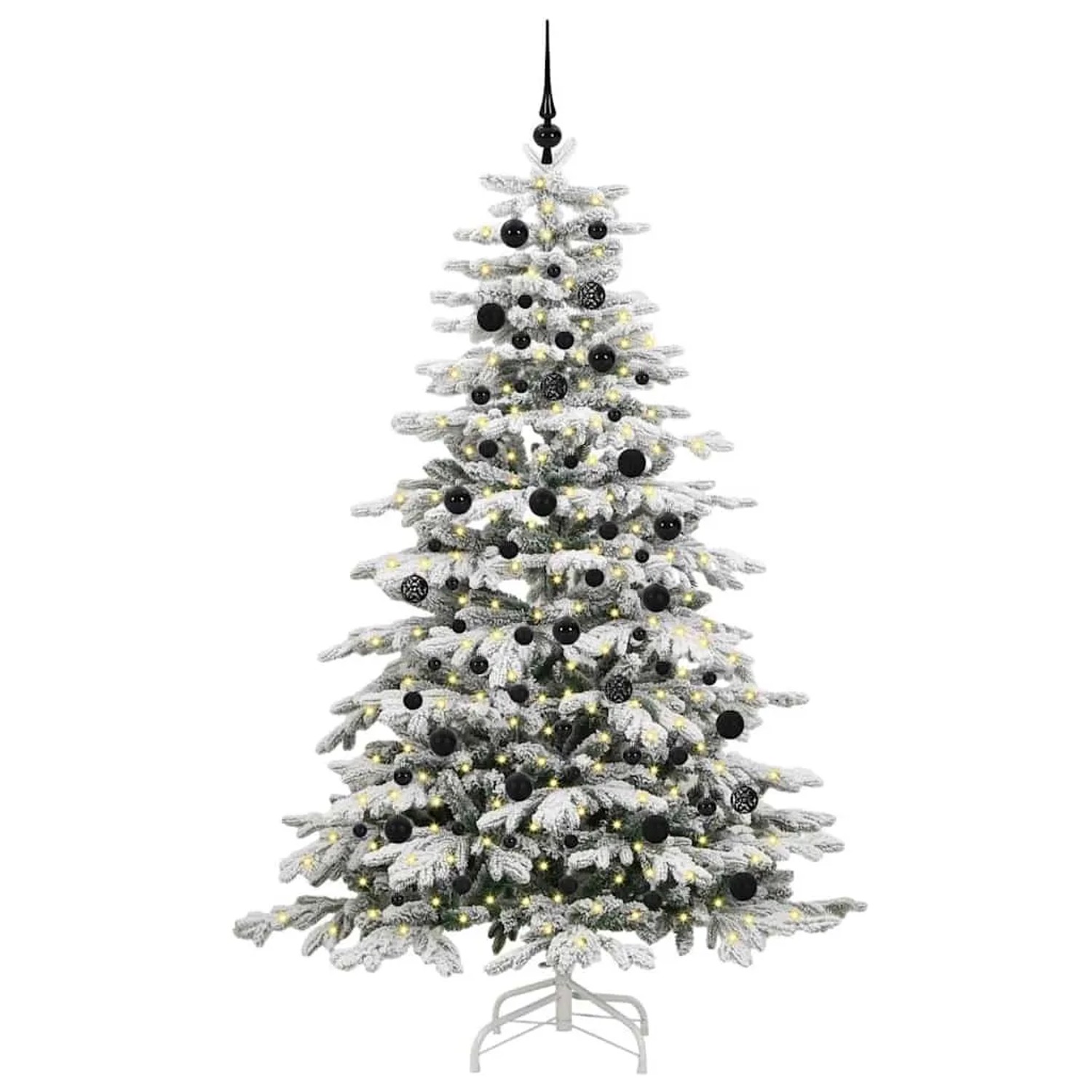 vidaXL Künstlicher Klappbarer Weihnachtsbaum Weiß 210 cm PE und PVC 3395650
