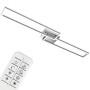 Dimmbare LED Deckenleuchte Frame von Brilo, 110 cm, Chrom-Alu mit Fernbedienung.