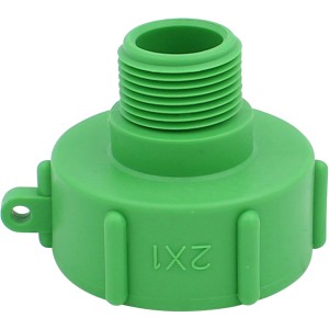 Grüner IBC Adapter 33,3 mm (G 1) AG für Regentonnen und Wasserzapfstellen.