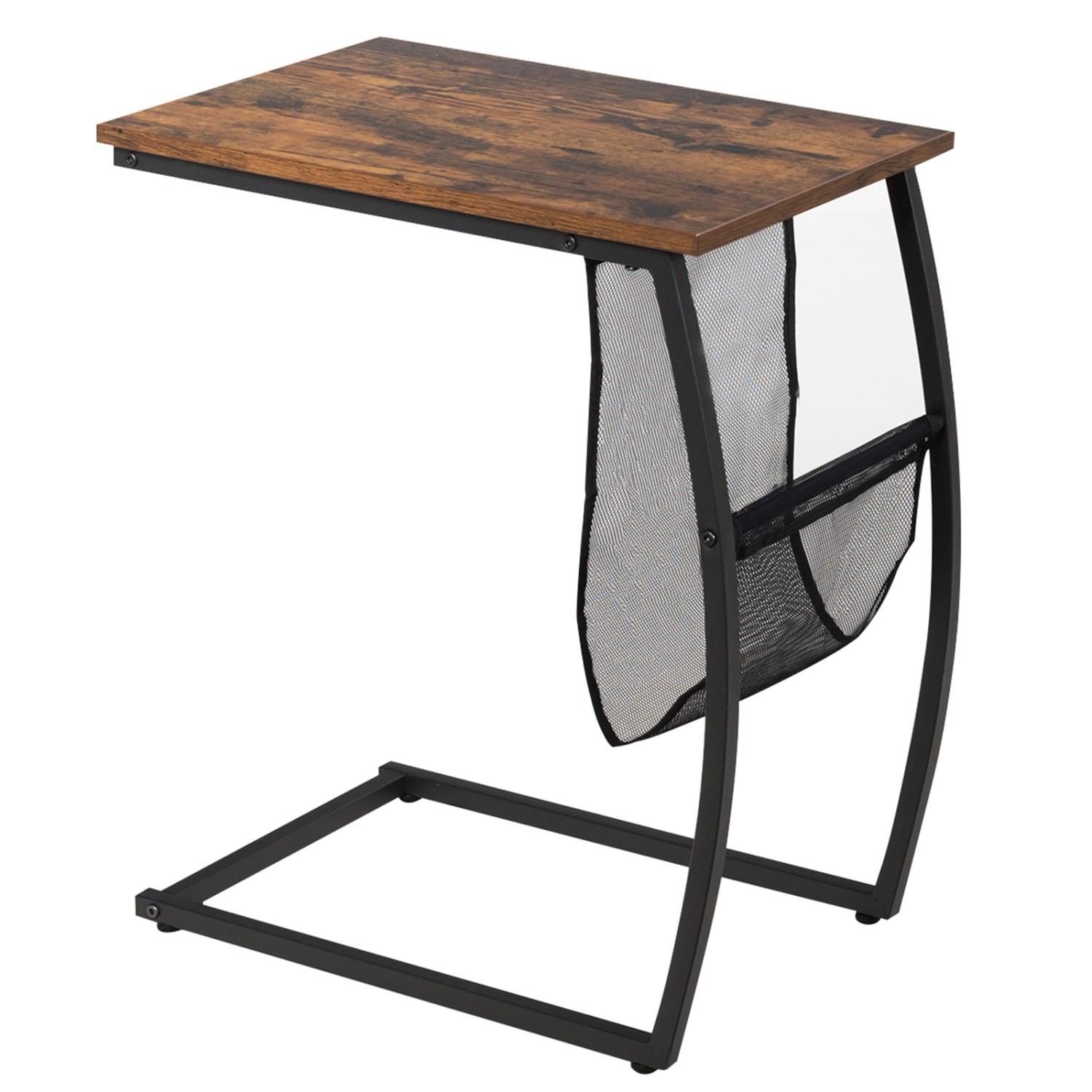 Costway Beistelltisch Holz Metall mit Seitentasche 51 x 35 x 64cm günstig online kaufen