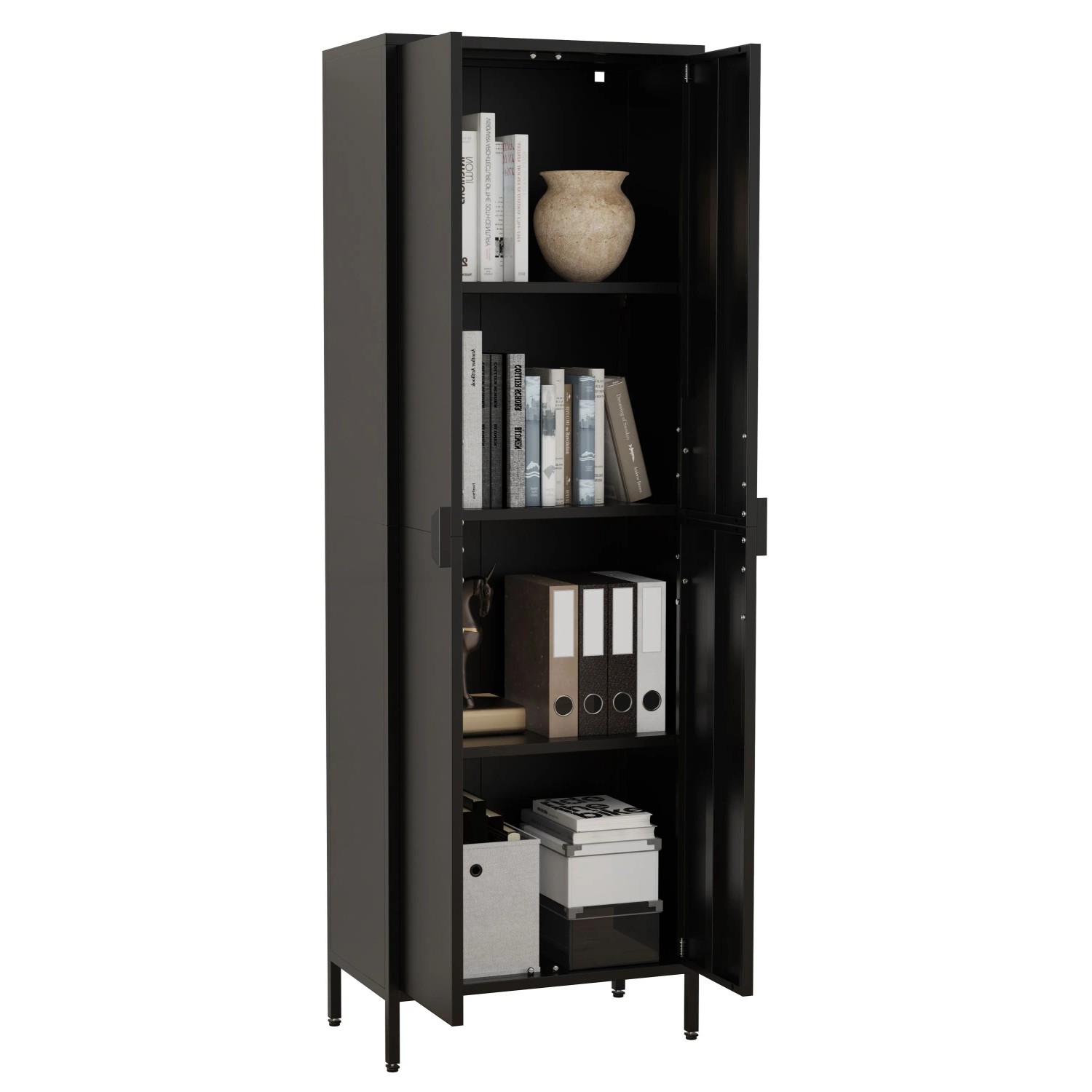 VCM Büroschrank Flokas Schwarz