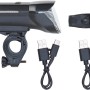 Prophete Akku Fahrradbeleuchtung Set, 2-tlg., mit LED Front- und Rückleuchte, inkl. USB-C Ladekabel.