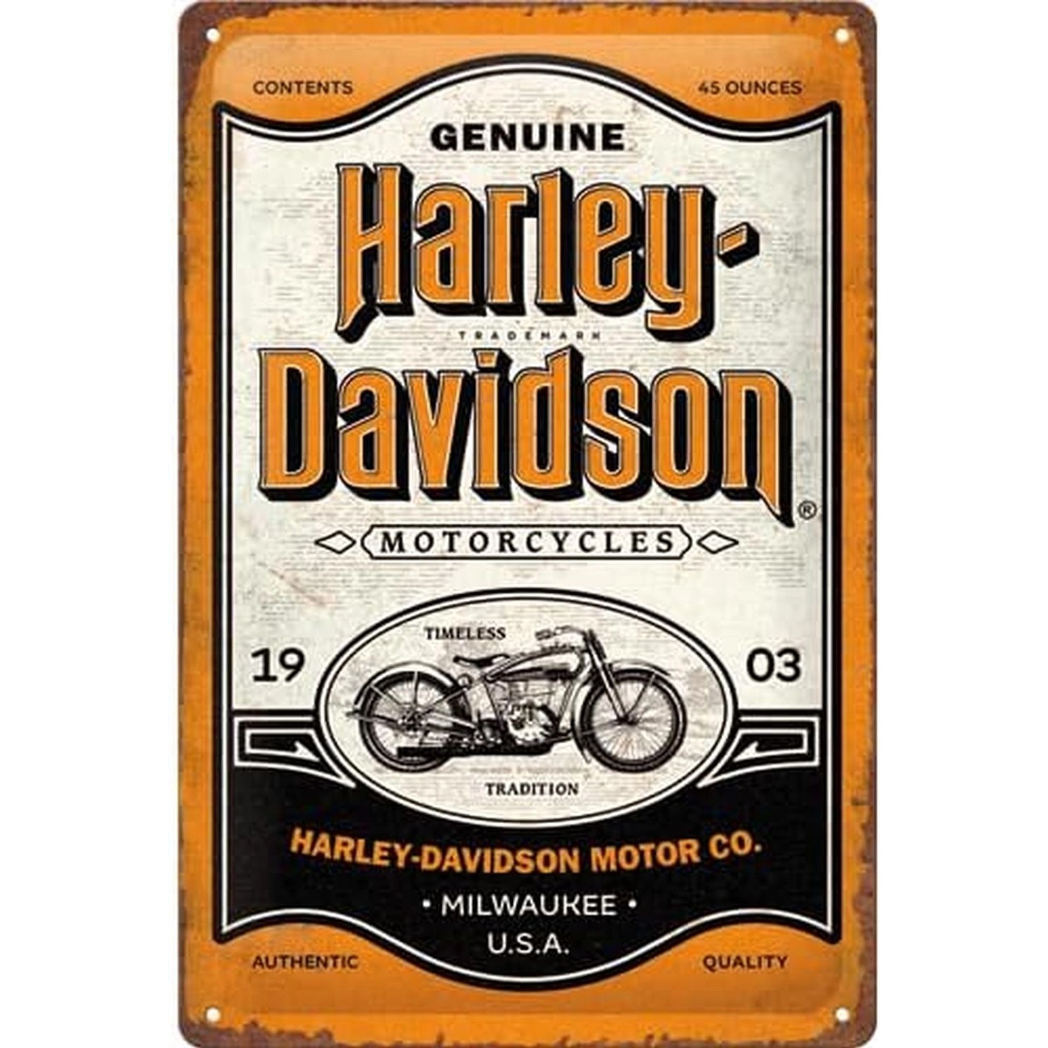 Nostalgic-Art Blechschild 20 x 30cm - Harley-Davidson - Genuine Motorcycles günstig online kaufen