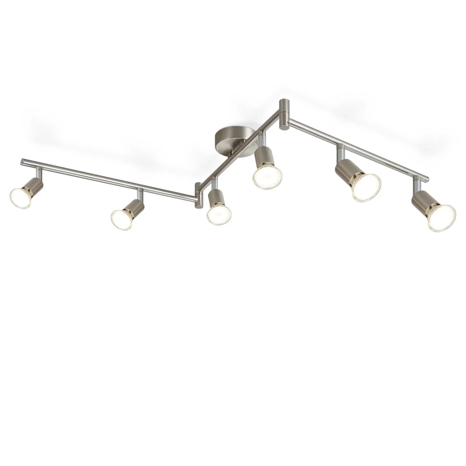 ZMH LED Deckenstrahler 6x GU10 Schwenkbar 330° Edelstahl ohne Leuchtmittel