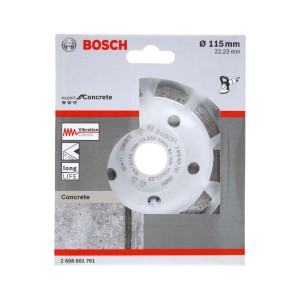 Bosch Diamanttopfscheibe für Beton, Ø 115mm, zur Bearbeitung von Betonoberflächen.