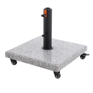 Doppler Granitsockel myZone Rollbar, ca. 40 kg, grau, mit Rollen für Sonnenschirme.