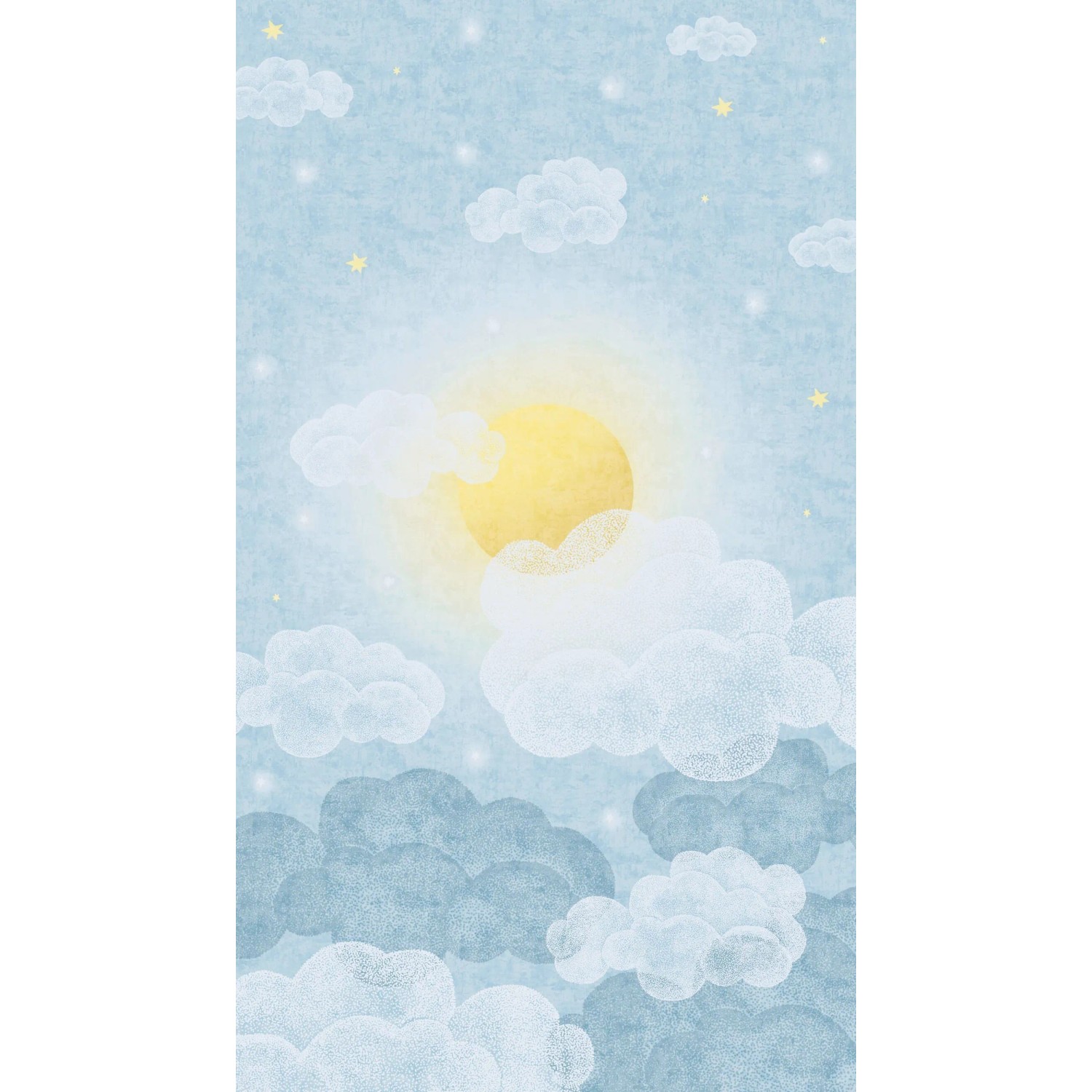 PROFHOME 770641-GU Fototapete Kindertapete Blau Weiß Pink Gelb 1,59 m x 2,8 m