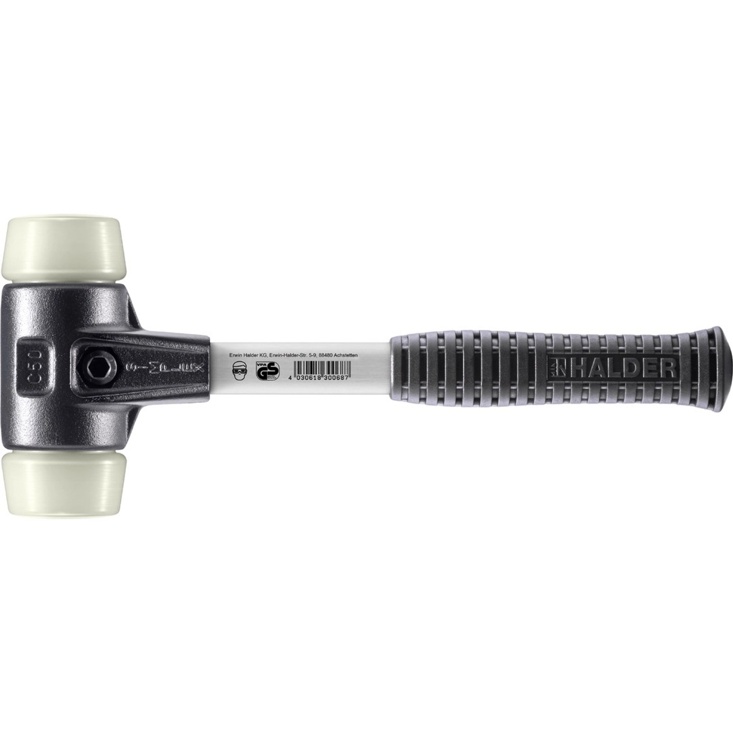 Halder Simplex Schonhammer Ø 50 mm Nylon mit Verstärktem Tempergussgehäuse günstig online kaufen
