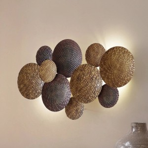 Lindby Wandleuchte Wandlampe Innen Soraya 10020787 in Gold Messing aus Metall 2-flammig E27 Wohnzimmerleuchte