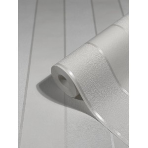 Marburg Vliestapete Ivy mit Streifen in Weiß und Beige, Rolle angeschnitten.