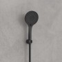 Schütte Handbrause Capri, schwarz matt, mit Antikalk-Noppen und 3 Strahlarten.