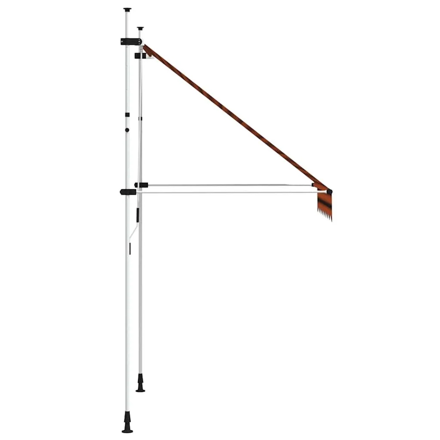 vidaXL Einziehbare Markise, 150 cm, Orange/Braun, mit Handkurbel für Terrasse und Balkon.