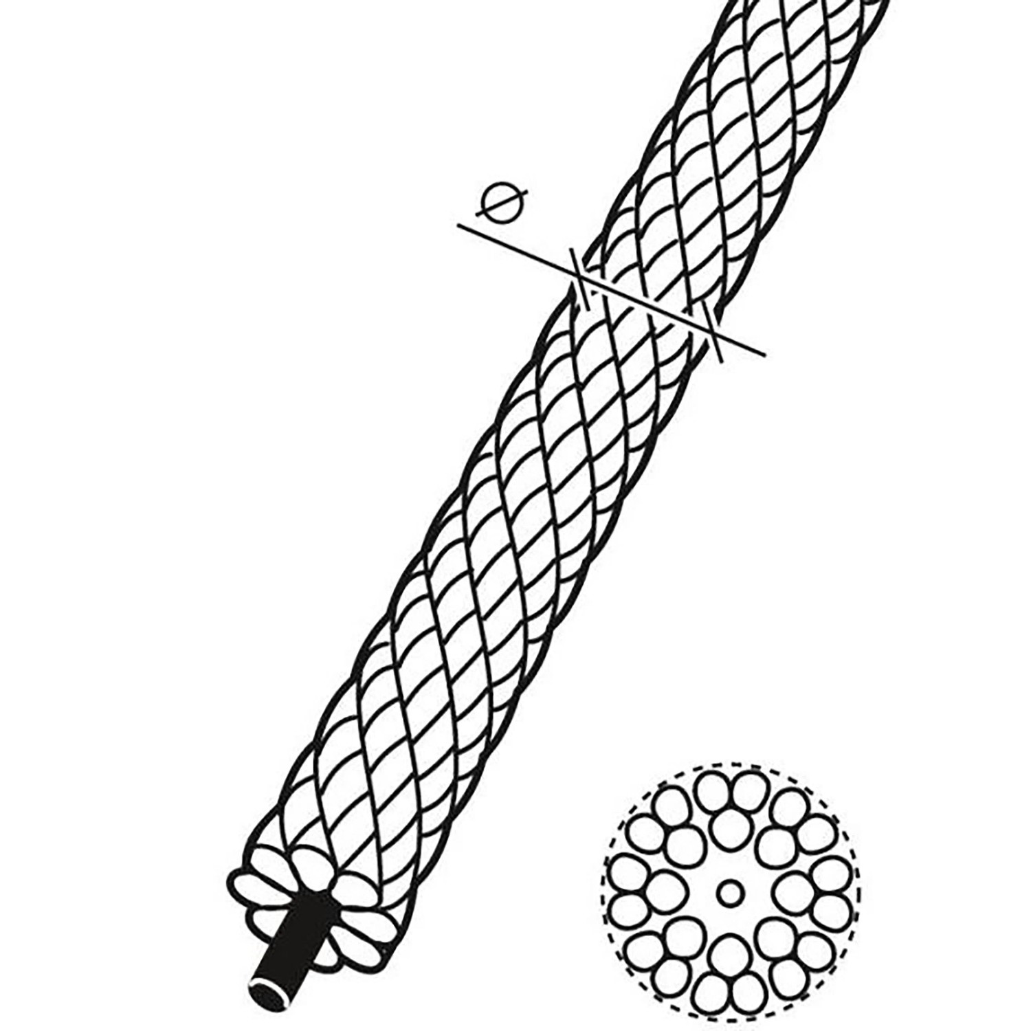 Abbildung eines blauen Conacord Polypropylen Mehrzweckseils, 10 mm Durchmesser.