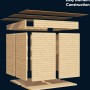 Explosionszeichnung Bertilo Gartenhaus Woodline Pent, 234x226 cm, Anthrazit, Elementbauweise.