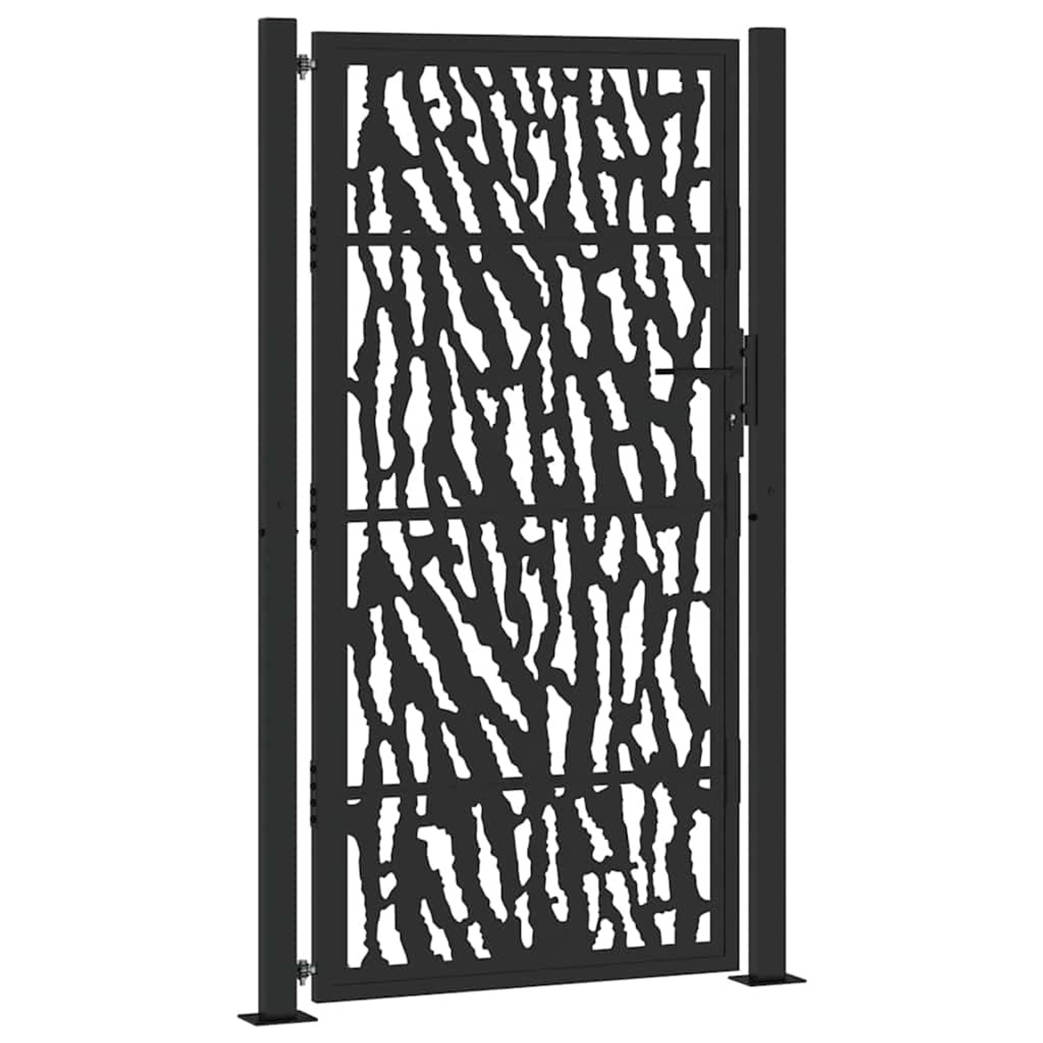 vidaXL Gartentor Schwarz 105 x 180 cm Stahl Trace-Design 4100982 günstig online kaufen