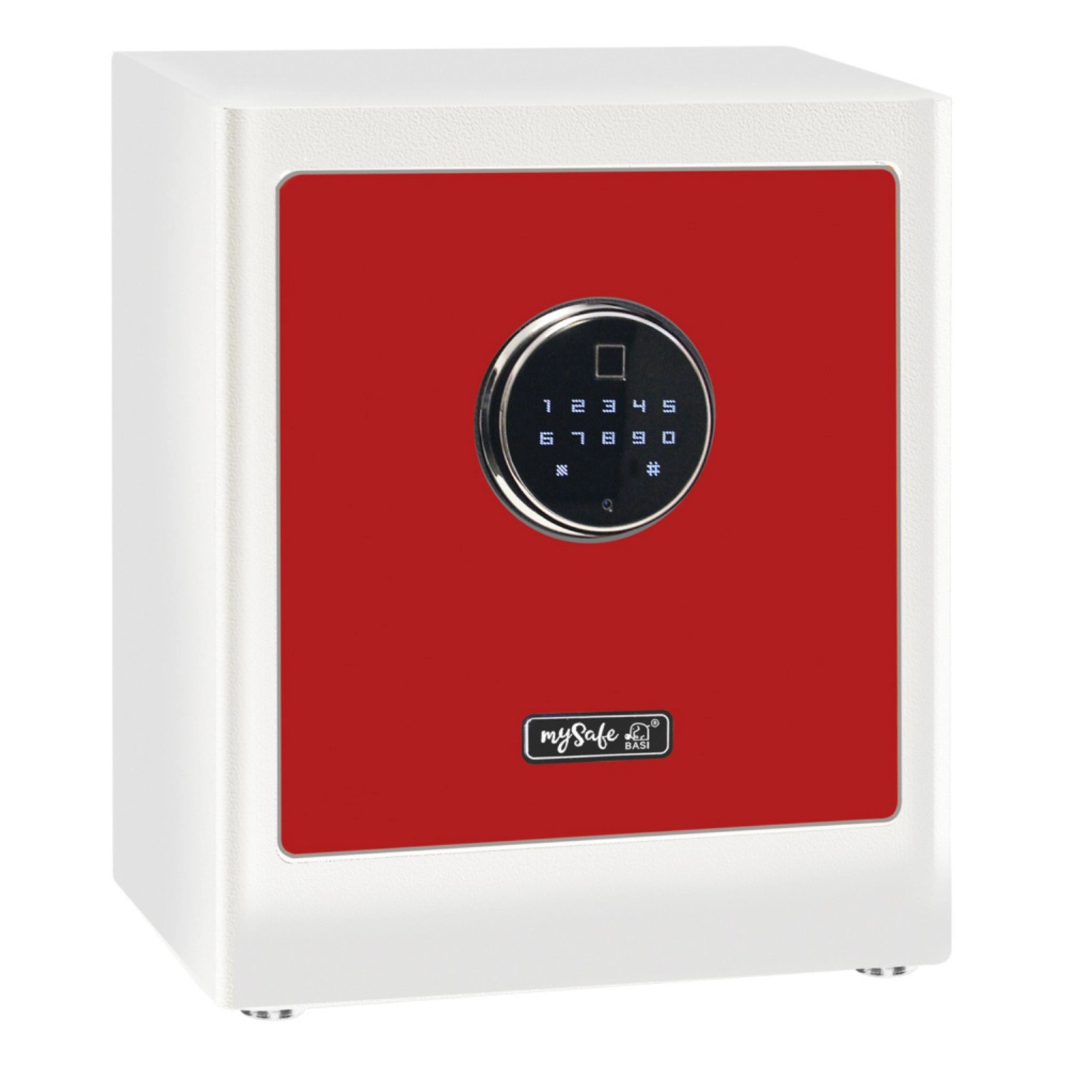 mySafe Premium - Elektronik-Möbel-Tresor - 350 - Code & Fingerprint - Rot-Weiß - 2020-0000-1014