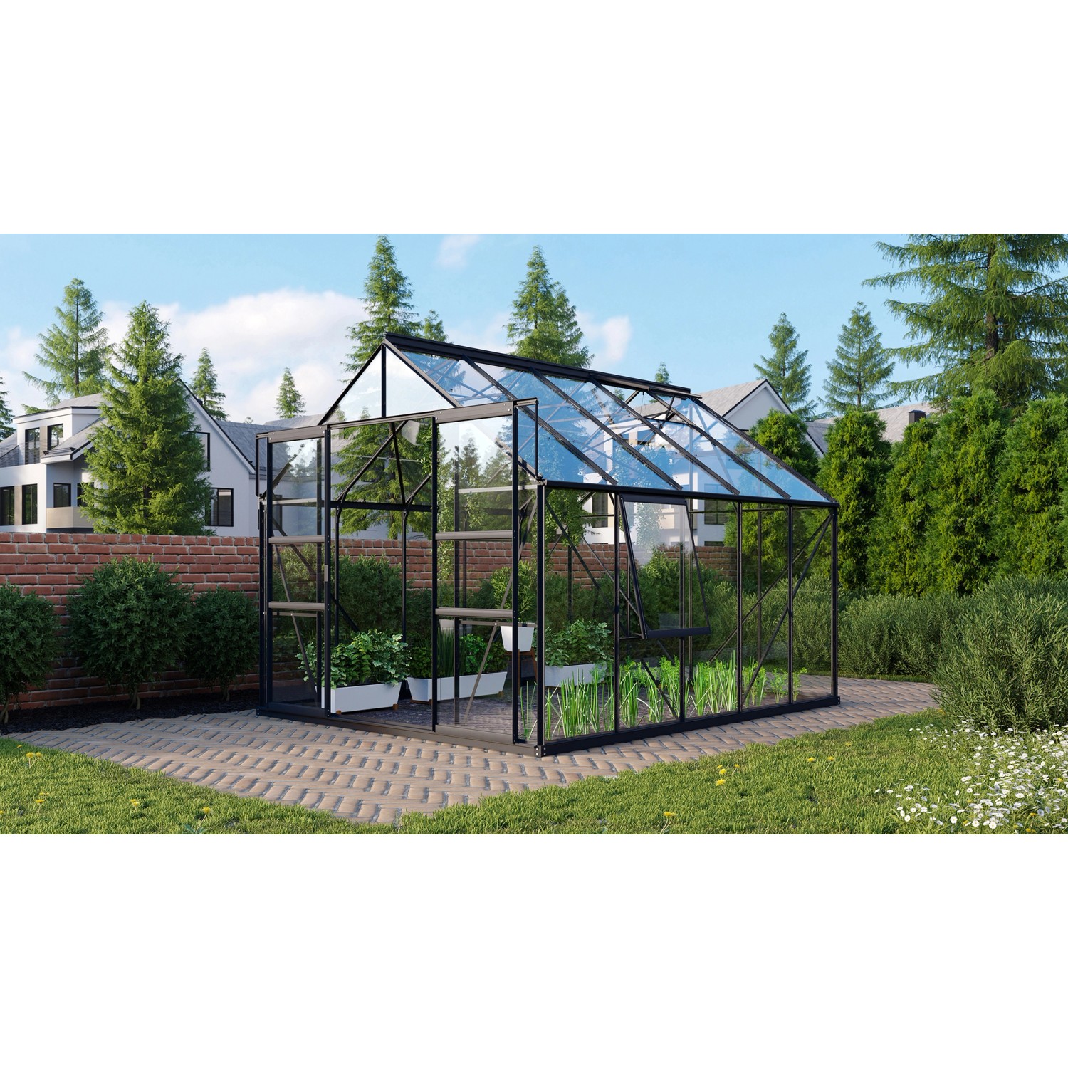 Vitavia Gewächshaus Meridian 2 8300 ESG 3mm Schwarz günstig online kaufen