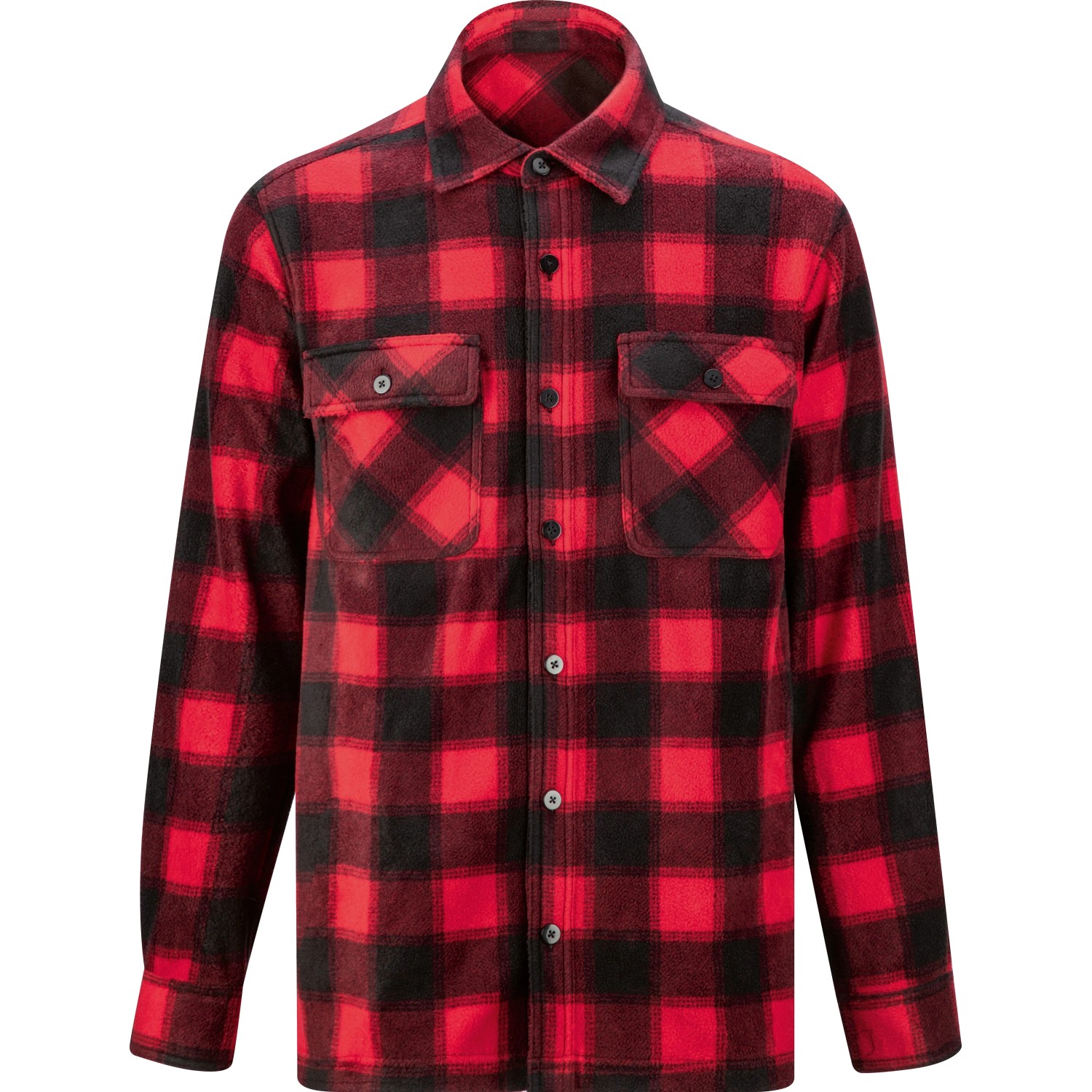 Fleece-Hemd Rot-Schwarz Kariert Größe M