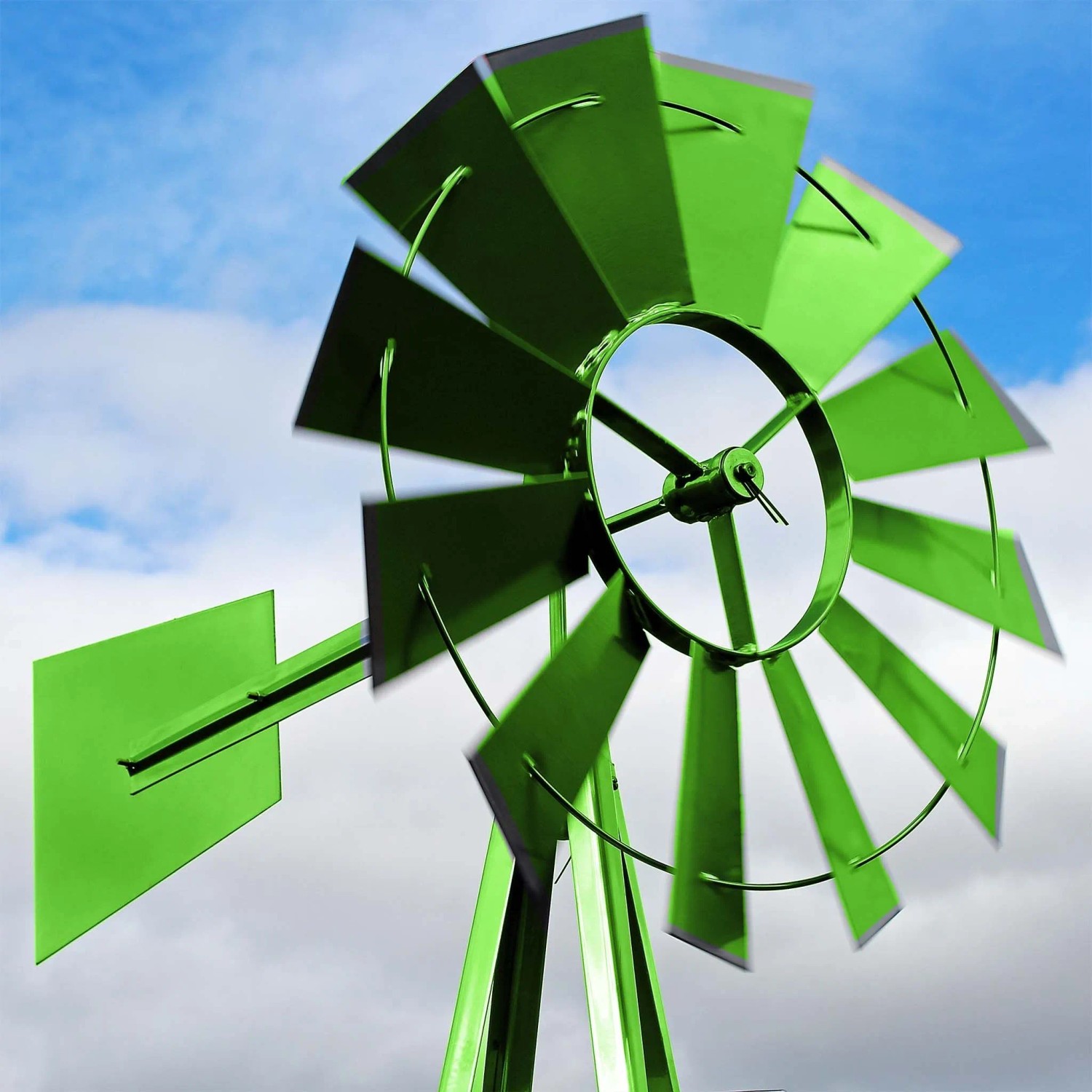 Wiltec Windrad Mit 245Cm Höhe Windmühle In Grün Windspiel Gartendeko Rankhilfe_4