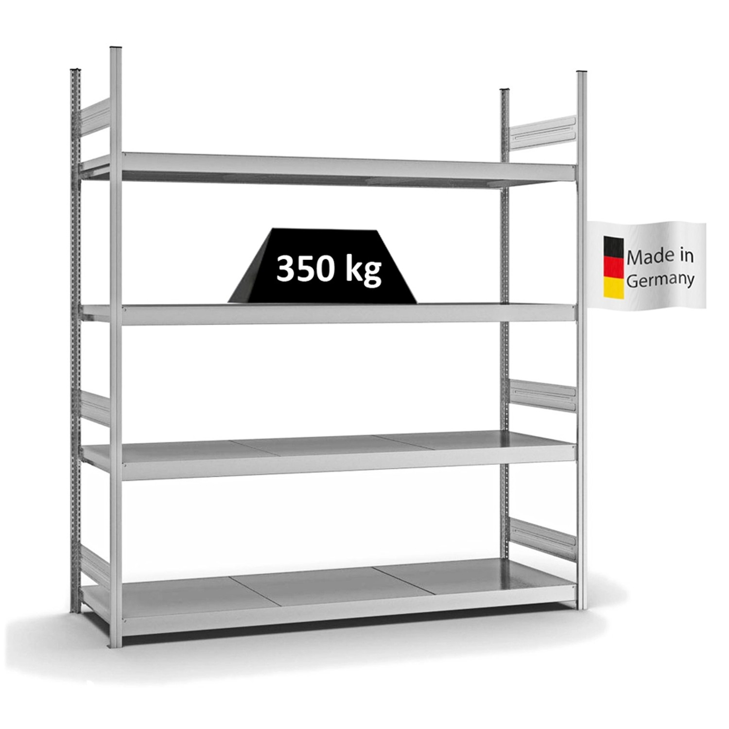 PROREGAL Weitspannregal Stecksystem T-Profil Grundregal HxBxT 250x225x60 cm günstig online kaufen