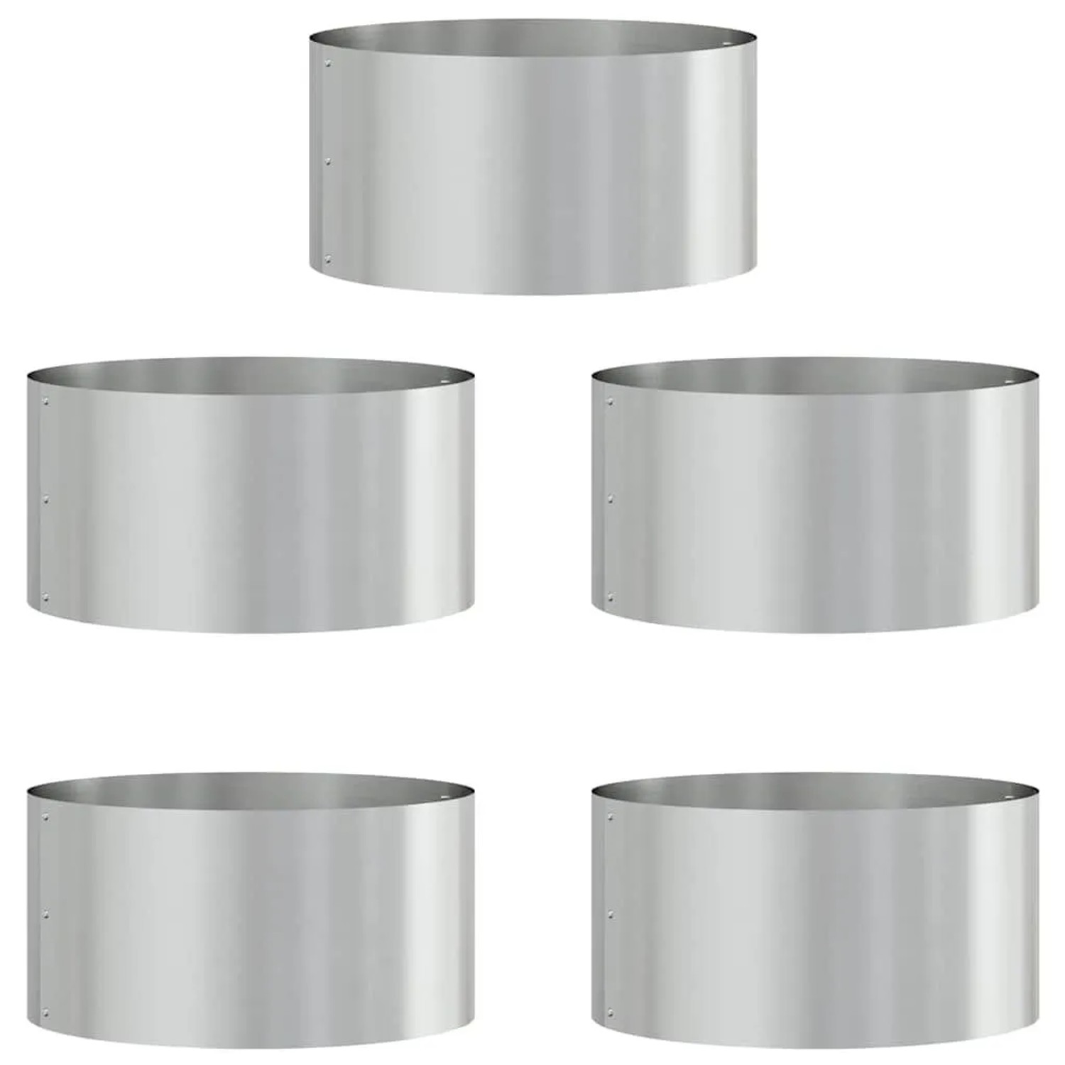 vidaXL Pflanzenring 5 Stk Silber 40 x 40 x 20 cm Verzinkter Stahl 873617