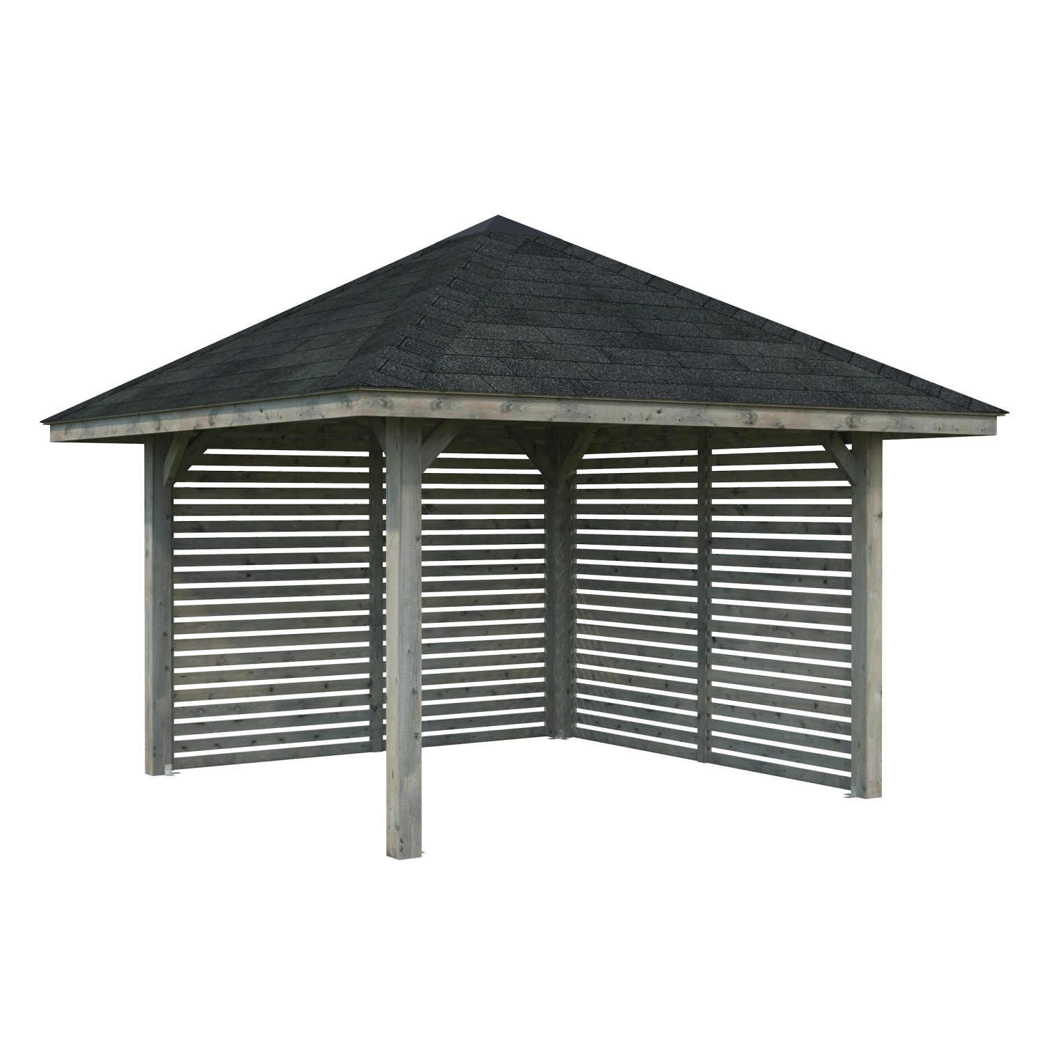 Palmako Pavillon Bianca Set102 Grau Tauchgrundiert 300 cm x 300 cm FSC® günstig online kaufen