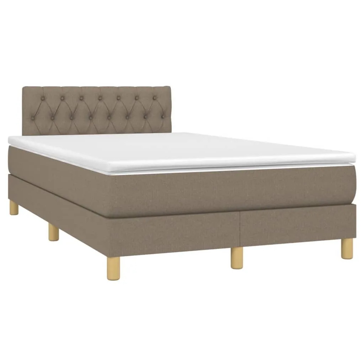 vidaXL Boxspringbett mit Matratze & LED Taupe 120x190 cm Stoff 3270113