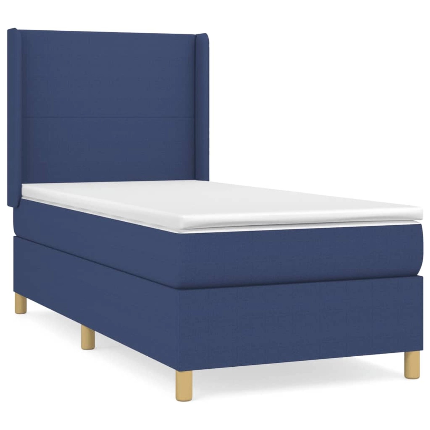 vidaXL Boxspringbett mit Matratze Blau 90x200 cm Stoff1377880 günstig online kaufen