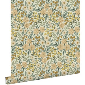 ESTAhome Tapete Blumen Graugrün 50 x 900 cm