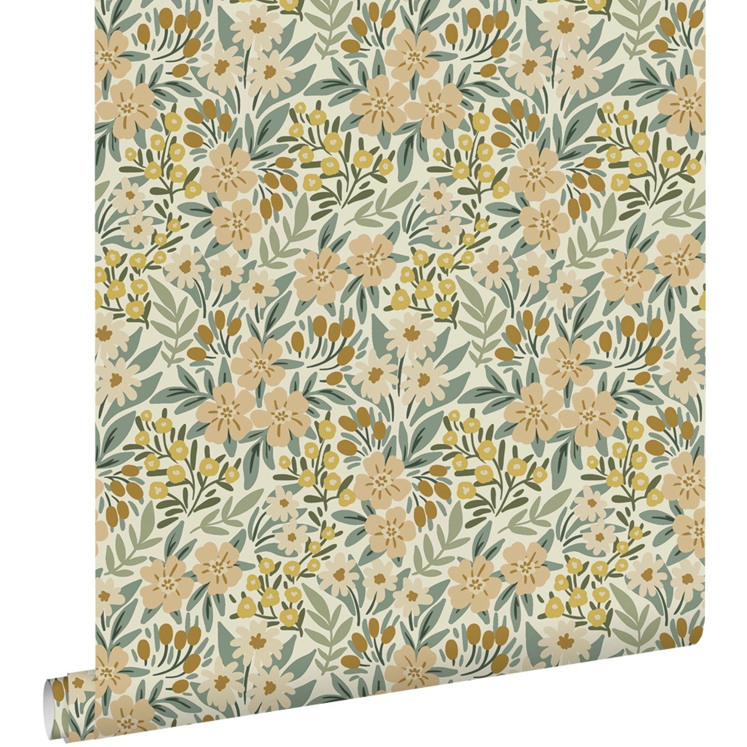 ESTAhome Tapete Blumen Graugrün 50 x 900 cm günstig online kaufen