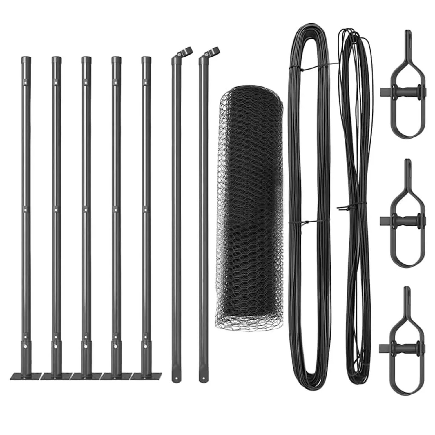 vidaXL Zaunpfosten Grau 10 x 0,4 m 13 mm Mesh Stahl und PVC 3353605 günstig online kaufen