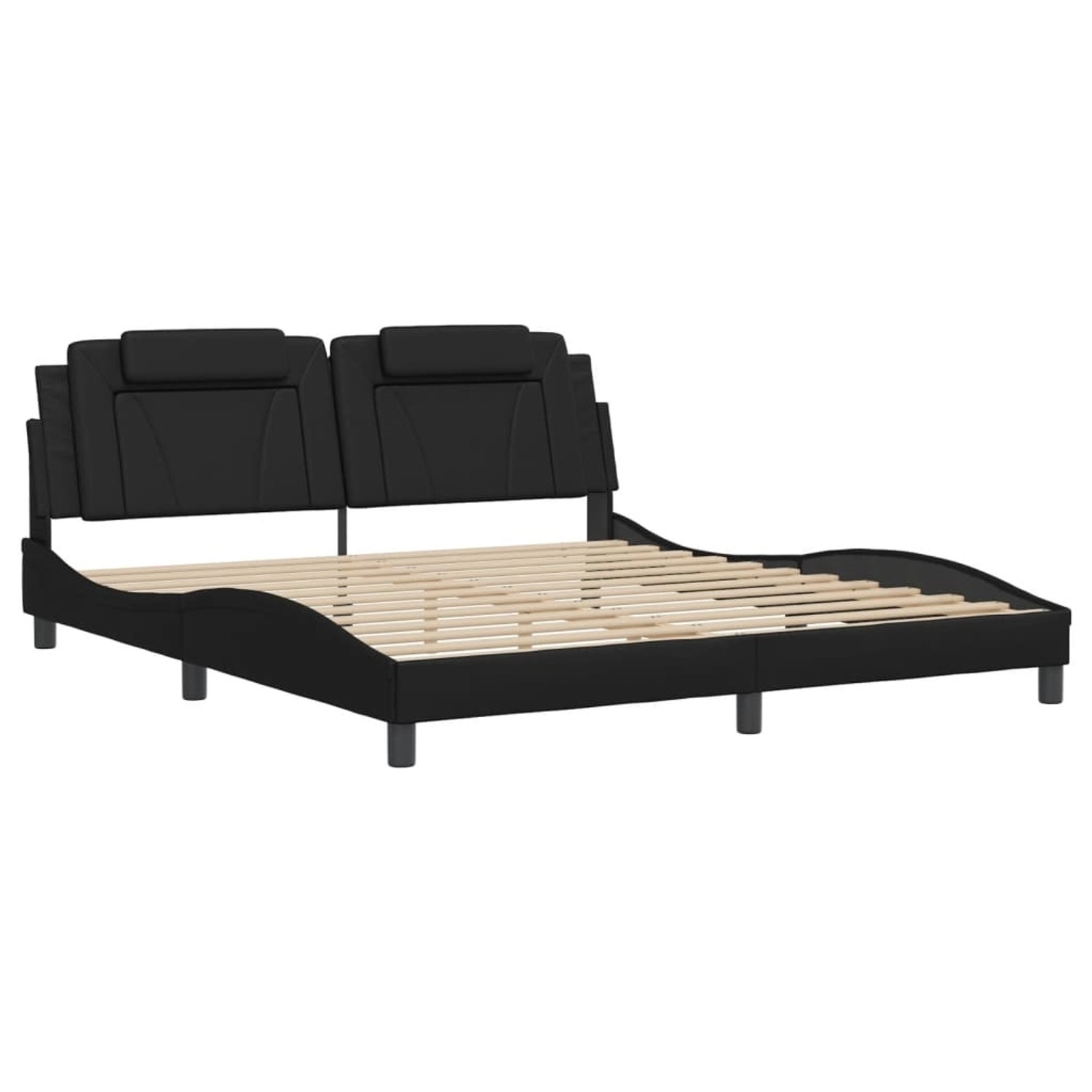 vidaXL Bettgestell Viana mit LED ohne Matratze Schwarz 180x200 cm Kunstlede günstig online kaufen