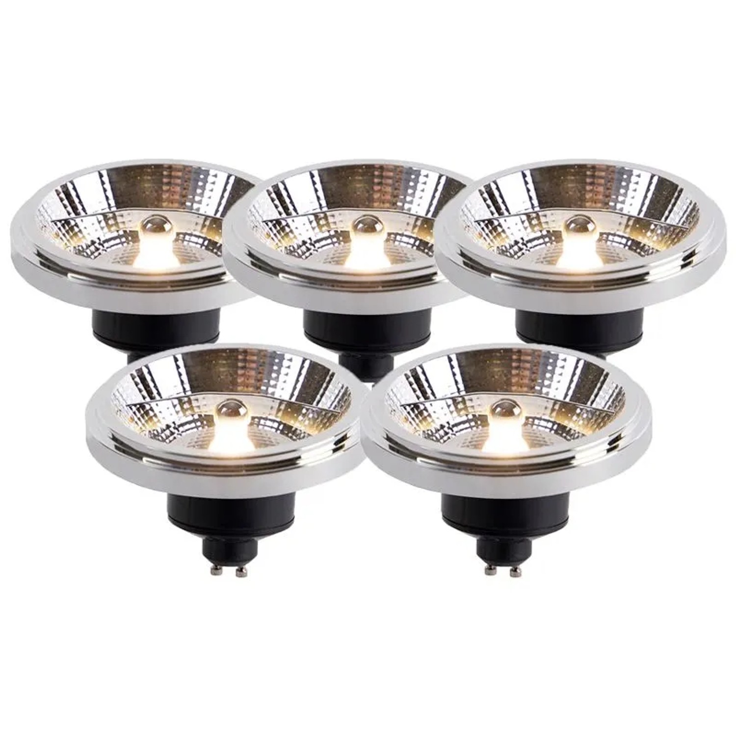 LUEDD Set mit 5 GU10 Dimmbaren LED Lampen AR111 11W 810,m 2700K