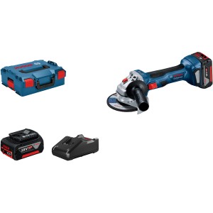 Bosch Professional Akku-Winkelschleifer GWS 18 V-7 Set mit Akkus, Ladegerät und L-Boxx.