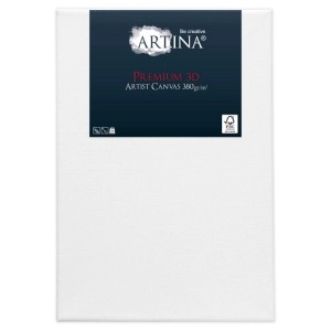 Artina Premium 3D Keilrahmen, 70x100cm, weiße Leinwand aus Baumwolle, ideal zum Malen.