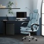 Ergonomischer, blauer ML-Design Bürostuhl mit verstellbarer Rückenlehne und Beinauflage.